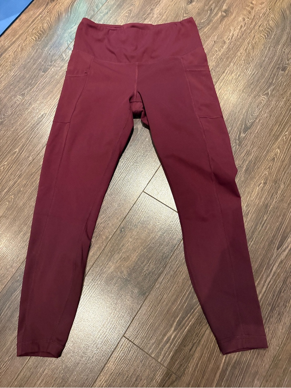 90 Degree by Reflex Burgundy High Waisted Pocket Leggings Size M